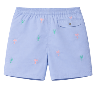 Shorts de bain imprimés bleu clair pour hommes, séchage rapide, maillots de bain d'été confortables - Product Image 2