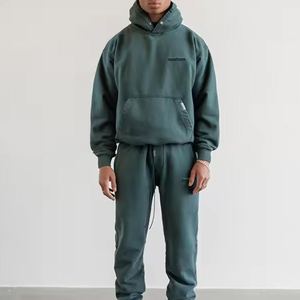 Conjunto Deportivo Masculino a la Moda, Corte Ajustado, Algodón y Poliéster, Sudadera con Capucha y Logotipo Personalizado, Pantalones Deportivos, Ropa de Calle de Invierno, Calidad Premium - Product Image 3