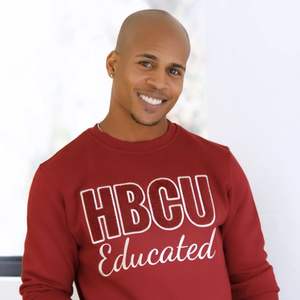 Hbcu เสื้อสเวตเตอร์ผ้ากำมะหยี่สำหรับการศึกษาสีแดงเข้มและเป็นกลางปักตัวอักษรคอตตอนผสมเครื่องแต่งกายของสมาคมกรีกภายในเก้า - Product Image 3