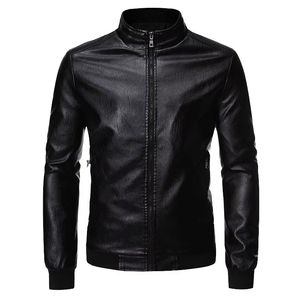 Tendencia de estilo para Otoño Invierno OEM Moto Elegante chaqueta de cuero para hombres Color personalizado 100% Chaqueta de cuero para hombres - Product Image 1