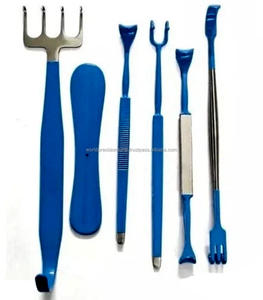 WORLD PRECISION SURGICAL Ensemble de rétracteurs chirurgicaux manuels isolés, 6 pièces, en acier inoxydable bleu, instruments chirurgicaux orthopédiques - Product Image 6
