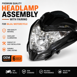 Faro Delantero Completo con Carenado para Motocicleta Bajaj, Calidad OEM Premium - Product Image 2