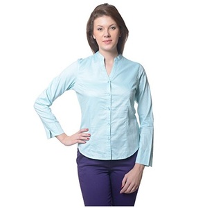 Haute qualité dernières conceptions chemise en Satin de soie lisse 2024 femmes coupe ajustée à manches longues chemises habillées boutonnées en gros - Product Image 3