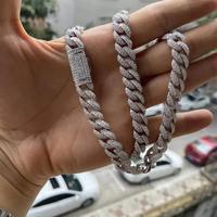 Chaîne cubaine élégante en argent sterling plaqué or 18 carats avec moissanite étincelante, design fait main, finition lisse, unisexe, pour usage quotidien