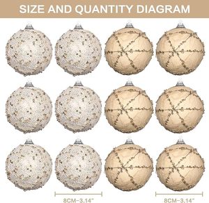 Verre décoratif avec boule de perles incassable décoration suspendue de sapin de Noël pour la pièce maîtresse boules de décorations de fêtes de boules - Product Image 5