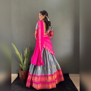 Vente en gros de Lehenga Choli en coton Varuni non cousu ou cousu avec dupatta, tenue de soirée indienne de créateur pour femmes, pour mariage - Product Image 2