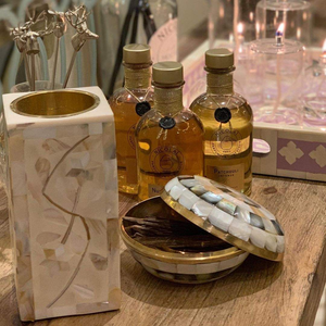 Medkhan Decorativo, Moderno Quemador de Incienso de Nácar con Incrustaciones de Madera Natural, Color Natural, MULTI CRAFT MS50, Decoración para el Hogar - Product Image 4