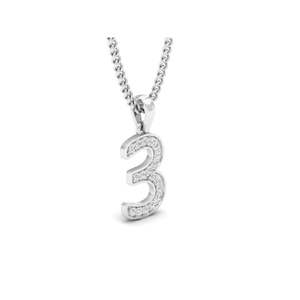 จี้ทองคำแท้หมายเลข 3 ประดับเพชรแท้ 0.12 กะรัต รวม 18 เม็ด ความบริสุทธิ์ 14K/18K จี้เพชรและชาร์มสุดหรู - Product Image 6