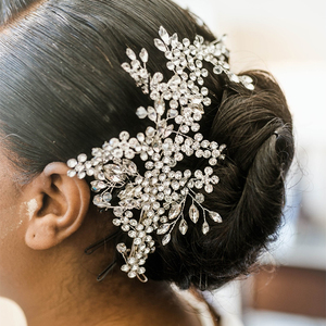 Accessoires de cheveux de mariée du sud Barrette de cheveux en cristal strass Casque pour femmes pour le maquillage de mariage en alliage - Product Image 1