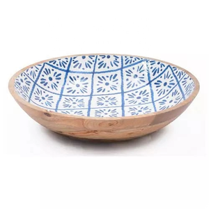 Cuenco decorativo para servir con Base de madera, cuenco decorativo para comida de madera con estampado de esmalte lateral interior de calidad sostenible, cuenco de madera para obsequios - Product Image 2