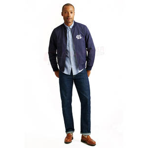 แจ็กเก็ตบอมเบอร์สำหรับผู้ชายเสื้อแจ็กเก็ตบอมเบอร์สำหรับผู้ชายเสื้อแจ็กเก็ตบอมเบอร์แบบมีขอบระบายเป็นโครงและมีตัวเลือกสีแบบวินเทจ - Product Image 5