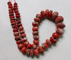 Cuentas Rondelle de coral rojo-Cuentas de coral de 15 MM a 7 MM-Cuentas de coral al por mayor de hebra de 16 pulgadas-Cuentas de coral lisas suministros de coral - Product Image 5