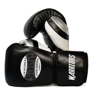 Vente en gros Gants de boxe noirs de haute qualité de 16oz Gants de boxe professionnels en cuir à lacets avec logo personnalisé pour adultes - Product Image 1