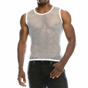 Summer New Gyms Fitness Mesh Tank Tops Sleeveless Top Fashion Casual Bodybuilding Clothes Breathable Mesh Tank Tops - Product Image 1