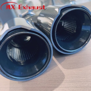 Ống xả kép kiểu Y, chất liệu sợi carbon đen mờ, thép không gỉ, dùng chung cho nhiều loại xe, đầu ống xả, chụp pô dành cho xe B*MW - Product Image 4