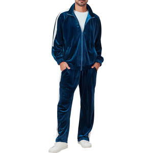 Ensembles survêtements personnalisés Jogger Ensemble pantalons de survêtement évasés et sweat à capuche pour hommes avec logo de haute qualité Pantalon de survêtement en velours et ensemble de 2 pièces avec fermeture éclair - Product Image 1