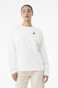 White Unisex <b>Long</b> <b>Sleeve</b> Crew Neck <b>T</b> <b>Shirt</b> Cotton Jersey Fabric Streetwear Casual Top with Custom Logo - Product Image 2