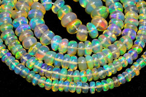 ลูกปัดโอปอลทรงหลังเบี้ยของชาวเอธิโอเปียของแท้4มม. ถึง6มม. ลูกปัดเกลียวโอปอลเอธิโอเปียนเอทิโอเปีย16นิ้ว - Product Image 3