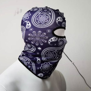 Balaclava Beanie Venta al por mayor de invierno de punto de hierba de punto personalizado Fuzzy Ski Full Face Mask Distressed 3 Hole Balaclava - Product Image 6