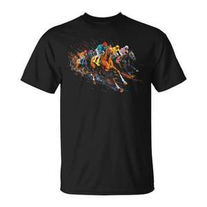 T-shirt de jockey de course hippique, coureur de Derby, cavalier de piste de course - Product Image 1
