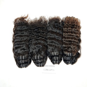 Extensiones de cabello humano indio de Color negro ondulado profundo Natural virgen 100%, cutícula alineada y sin paquetes procesados químicamente - Product Image 4
