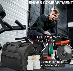 Sac de sport de luxe moderne personnalisé pour une utilisation en plein air, à la salle de sport et en boxe, doublure en nylon imperméable, grande capacité, compartiment - Product Image 4