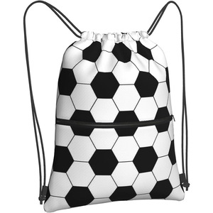Fitness Drawstring Backpack <b>Waterproof</b> <b>Gym</b> <b>Bag</b> with Zipper Pocket Geometric Pattern Polyester Lining - Product Image 6