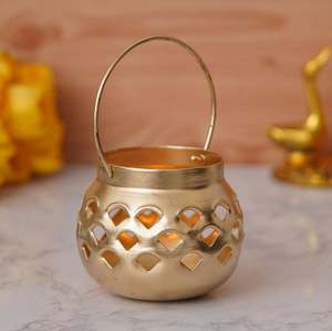 Support mural décoratif en fer doré pour bougies chauffe-plat, fait main, pour la maison, le bureau, les mariages, les fêtes et les événements, en gros - Product Image 2