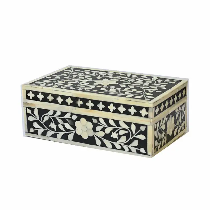 Indiano Handmade Bone Inlay Jóias Embalagem Caixa Top Quality Bone Inlay Casa Caixa De Presente Decorativa