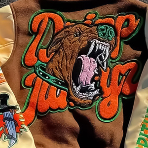 Patchs de broderie personnalisés en chenille Veste universitaire Bomber Letterman College Plus Size baseball varsiti Vestes manches en cuir - Product Image 4