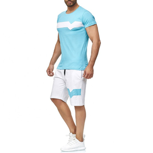 Usine en gros été nouveaux garçons 100% coton costume décontracté imprimé motif enfants à manches courtes t-shirt ensemble short - Product Image 6