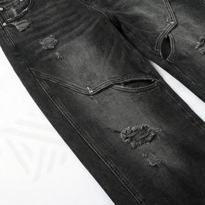 <b>Men's</b> High <b>Waist</b> Jeans Wide Leg Fashion Pants Stitching Design New Simple Style Denim <b>Trousers</b> Plus Size High Street Premium - Product Image 5