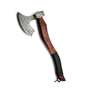 Damascus Steel <b>Axe</b> Handmade Bushcraft <b>Axe</b> With Pattern Steel Head And Wooden Grip Damascus Steel <b>Axe</b> - Product Image 1