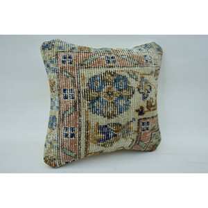 Oreiller en laine Patchwork Kantha floral Vintage bohème 12x12 pouces Beige coussin uni tissé décoratif coussin de sol 18x18 imprimé - Product Image 2