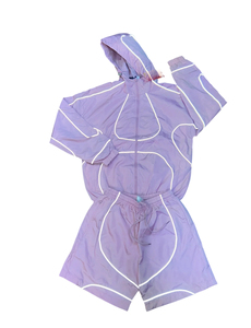 Conjunto Deportivo Personalizado Reflectante Reversible de Secado Rápido Resistente al Agua Ligero de Poliéster/Algodón Unisex de 2 Piezas Cortavientos - Product Image 5