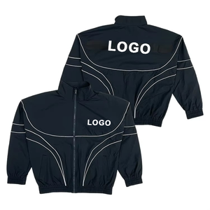 Custom <b>Reflective</b> Tracksuit Set Heat-Transfer Printed logo <b>Jacket</b> Fashion Patchwork Jogger Set Black Streetwear Sports Suit 100% - Product Image 2
