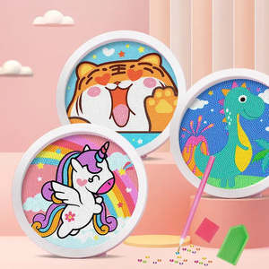 Kits de peinture au diamant 5D de style dessin animé, motifs carrés personnalisés mignons, décorations murales pour enfants - Product Image 5