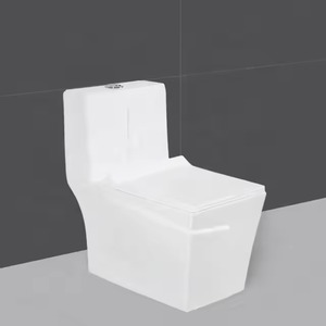 Juego de inodoro de cerámica de una pieza esmaltado blanco a un precio económico europeo moderno, baños de hoteles, acabado brillante que incluye lavado - Product Image 6