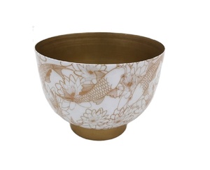 Modern Luxury Iron Metal Round Shaped Bowl Attractive Design <b>Sticker</b> Enamel Finishing Handmade Food Serving Bowls - Product Image 1
