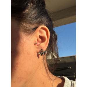 Navajo Made Post <b>Earrings</b> Mediterranean Coral & Sterling <b>Silver</b> Geometric Stud Design with Bezel Setting - Product Image 2