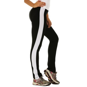 Latest Design <b>Trouser</b> Cotton Natural Waist Black <b>Trousers</b> with White Side Lining Women Sweatpants - Product Image 1