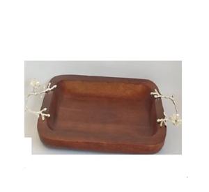 Última llegada bandeja de madera para servir de alta calidad plato de diseñador hecho a mano forma personalizada mesa al por mayor nueva bandeja de madera - Product Image 1