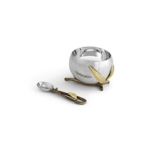 Elegante cuenco de metal dorado y plateado, centro de mesa decorativo hecho a mano para sala de estar, mesa de comedor - Product Image 3