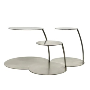 Soporte de pastel de forma octogonal para decoración de mesa Soporte de servidor de pastel de acabado pulido natural - Product Image 5
