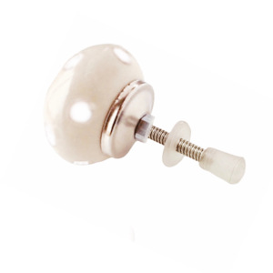 Bouton en céramique à pois beige Exportation de qualité pour armoires Commodes Cuisine pour armoires - Product Image 2