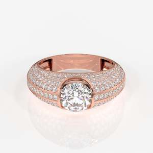 Men's Luxe Accents 9K <b>Gold</b> <b>Ring</b> with Lab Grown Princess Cut Diamond Invisible Setting Yellow <b>Gold</b> for Everyday Wear - Product Image 6