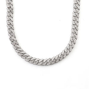 Men's Hip Hop <b>Iced</b> <b>Out</b> Cuban Link <b>Chain</b> Diamond Sterling Silver Gold Plated Custom Diamond Necklace - Product Image 3