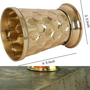 インドから使用するワイン飲料用12オンスの本格的な真鍮製ショットグラス - Product Image 2