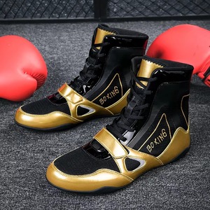 Professional Unisex Gold High Top <b>Boxing</b> <b>Shoes</b> <b>Boxing</b> and Fighting Training Boots Outdoor Sports <b>Shoes</b> Custom Sizes - Product Image 1