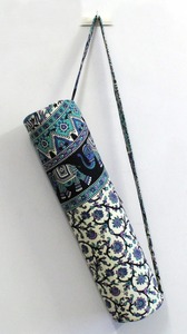 Elegante señora moda Floral Paisley estampado hecho a mano algodón Yoga Mat bolsa ligera ecológica cremallera cierre ajustable - Product Image 3